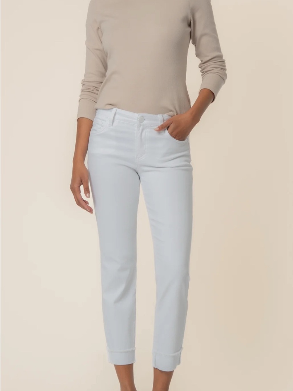 Kut from the Kloth Women's White Cropped Slim Jeans